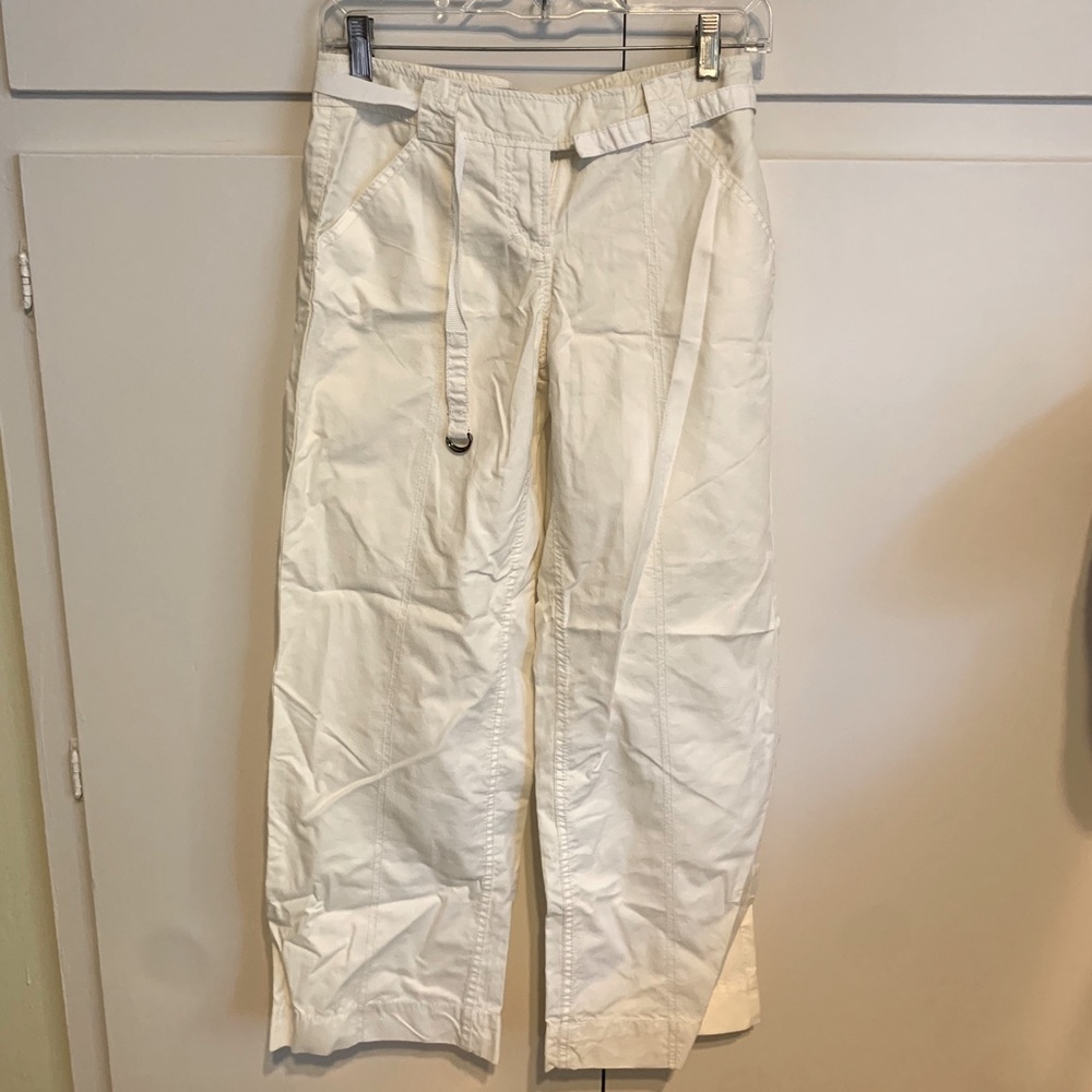 Cream vintage cropped cargo pants